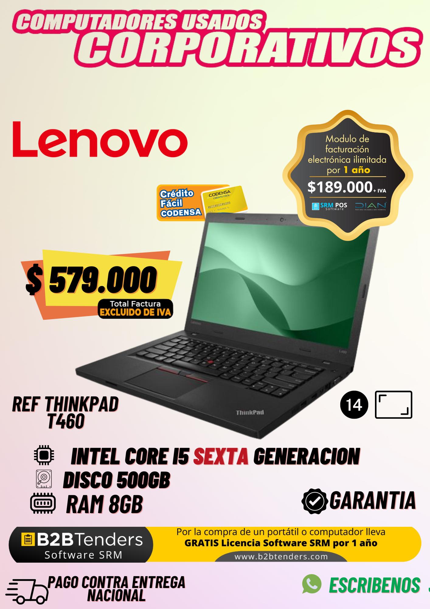 Thinkpad T460  NTEL®CORE™ I5